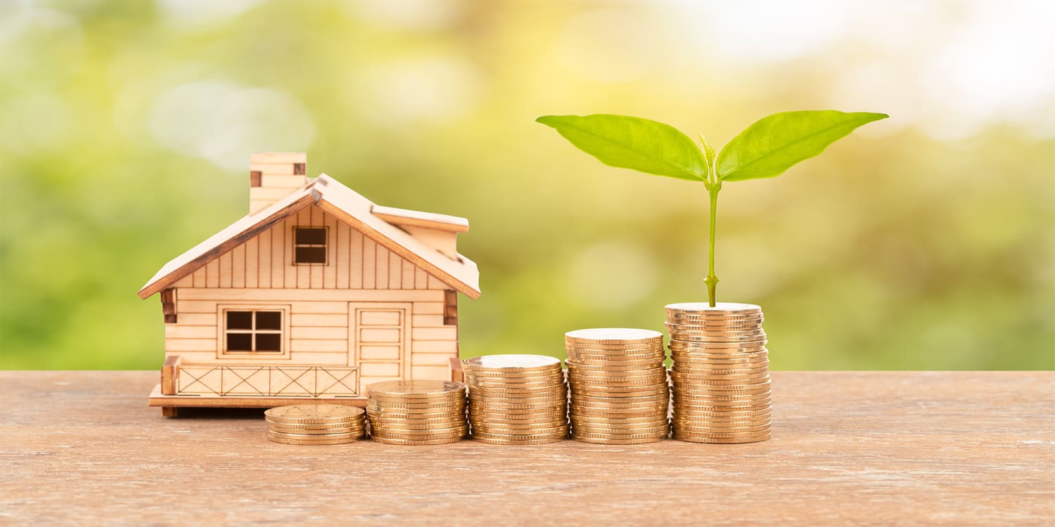 House and money to represent home seller profit.